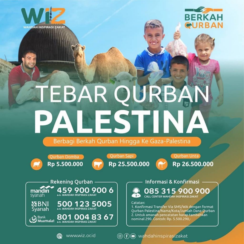 Berbagi Berkah Qurban Hingga Ke Gaza Palestina - WAHDAH INSPIRASI ZAKAT