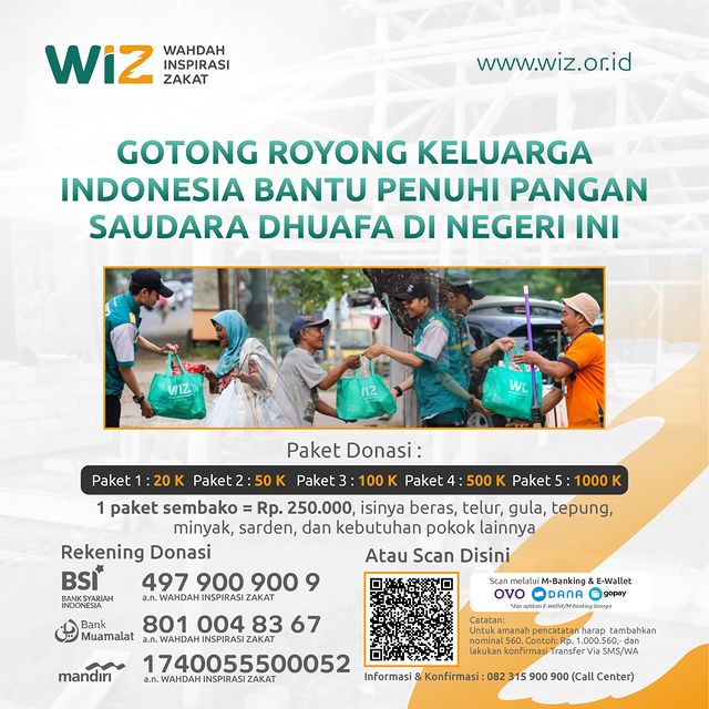 Gotong Royong Keluarga Indonesia Bantu Penuhi Pangan Saudara Dhuafa Di Negeri Ini