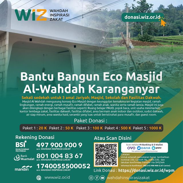 Bantu Bangun Eco Masjid Al-Wahdah Karanganyar
