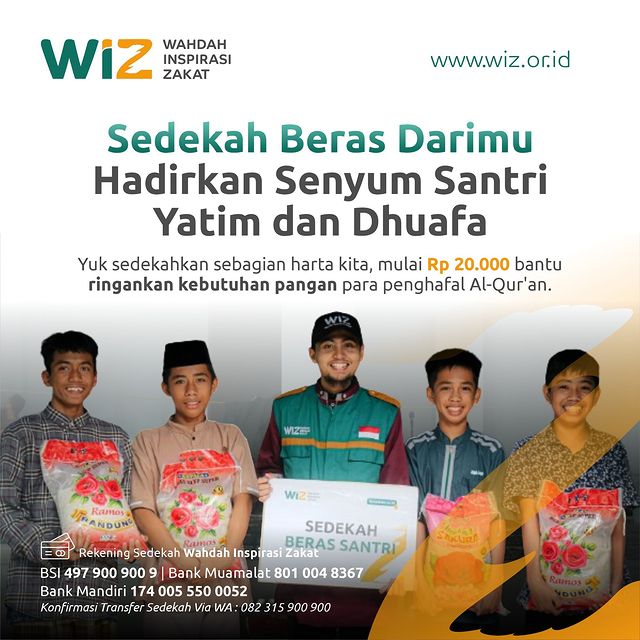 Sedekah Beras Darimu, Hadirkan Senyum Santri Yatim Dan Dhuafa