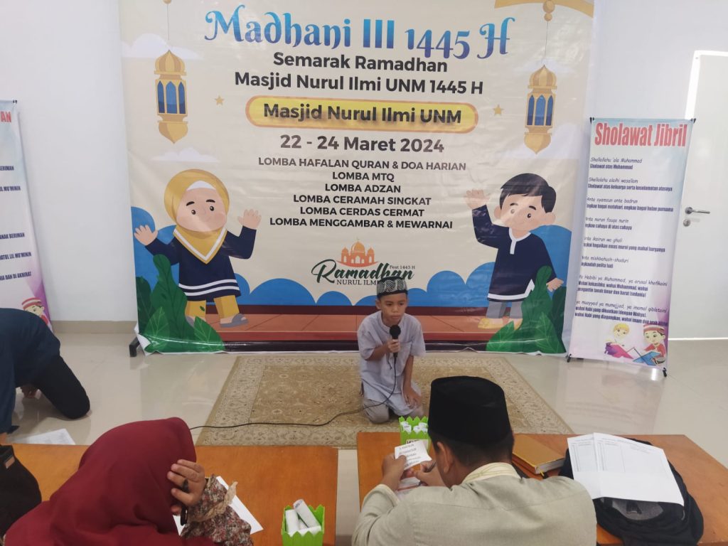 Gambar murid Sekolah Inspirasi dalam event Semarak Ramadhan Masjid Nurul Ilmi UNM