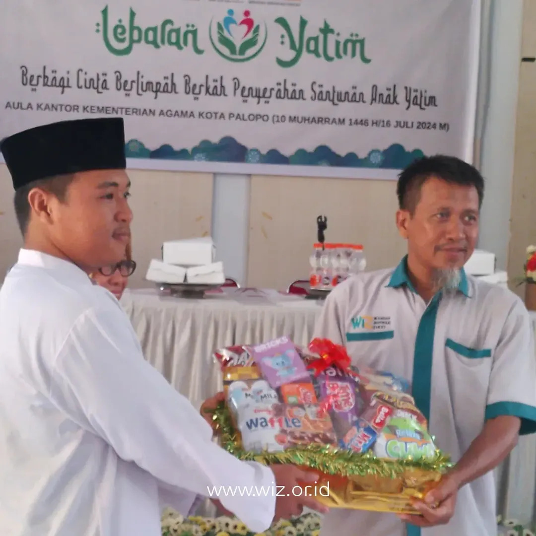 Kemenag Kolaborasi dengan BAZNAS dan WIZ Palopo Sukses Gelar Lebaran Yatim 2024