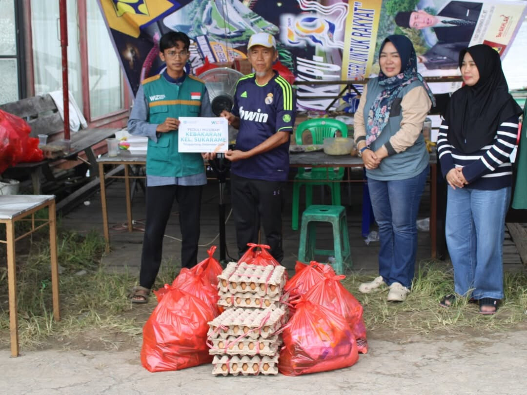 WIZ Kukar Salurkan Bantuan untuk Korban Kebakaran di Sukarame Tenggarong