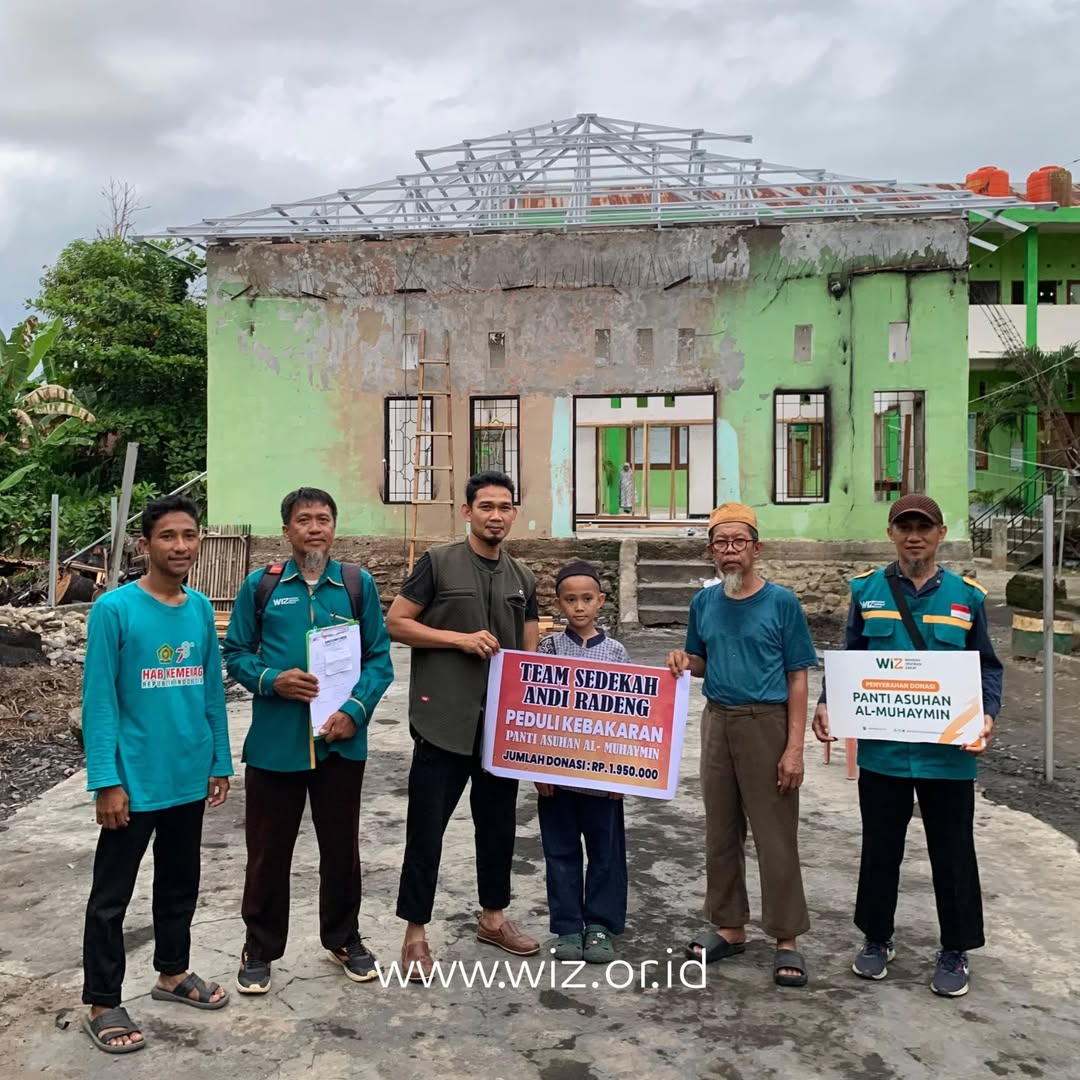 WIZ dan Tim Sedekah Andi Radeng Bantu Panti Asuhan Al-Muhaymin Pasca Kebakaran