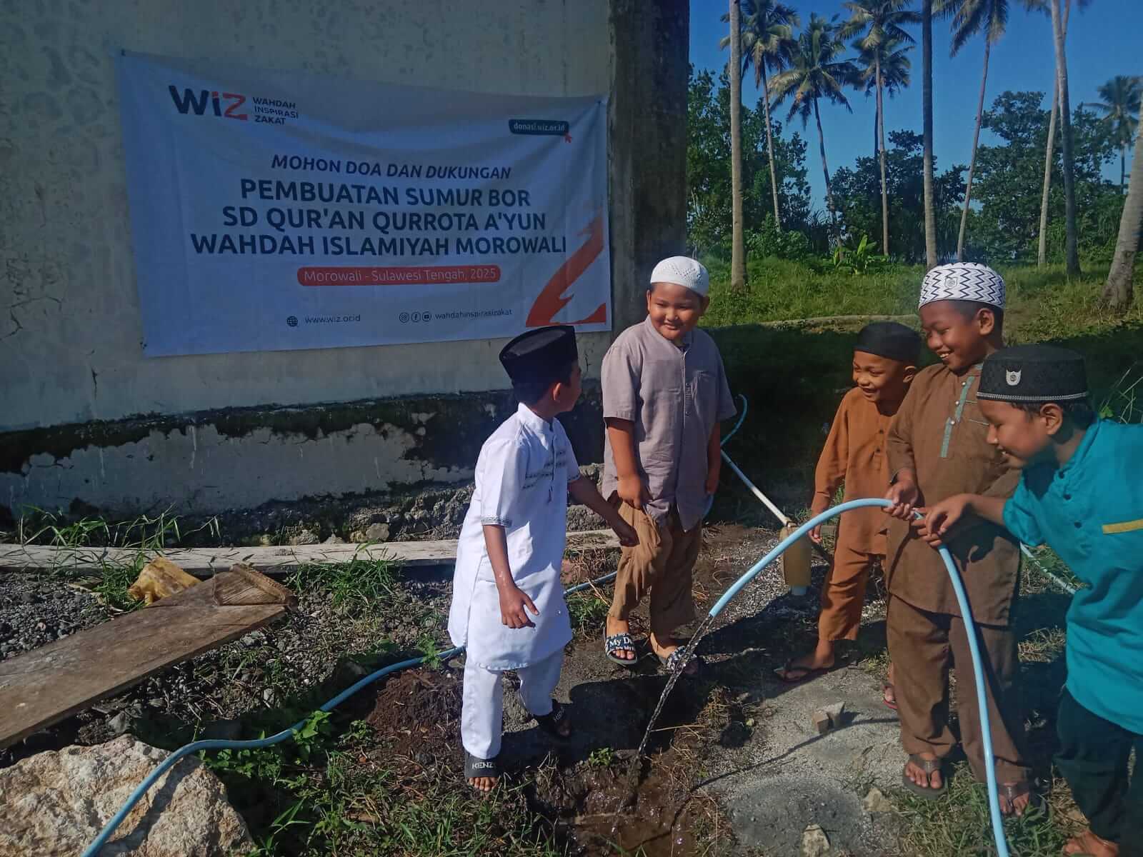 Sumur Bor SDIT Qurrata A’yun Wahdah Islamiyah Morowali Rampung, Tandon Air Masih dalam Proses Pembangunan