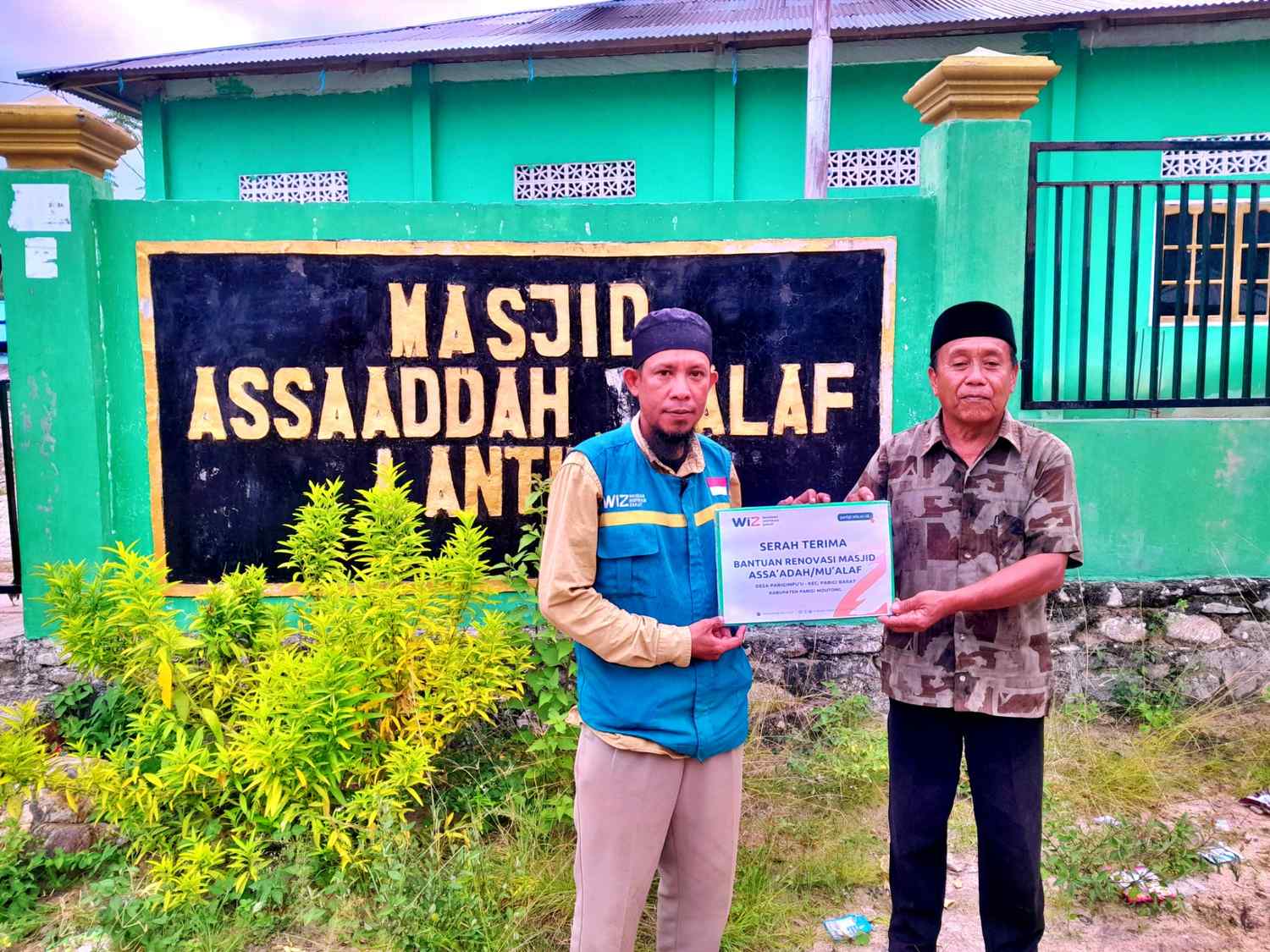 WIZ Parigi Salurkan Bantuan untuk Renovasi Masjid Assa’addah Mualaf di Parigimpu’u