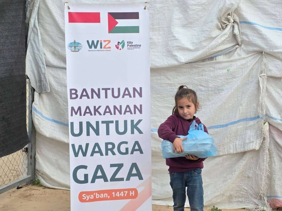 Tembus Blokade Ketat, WIZ dan KITA Palestina Distribusikan Paket Pangan Bergizi di Jantung Kota Gaza