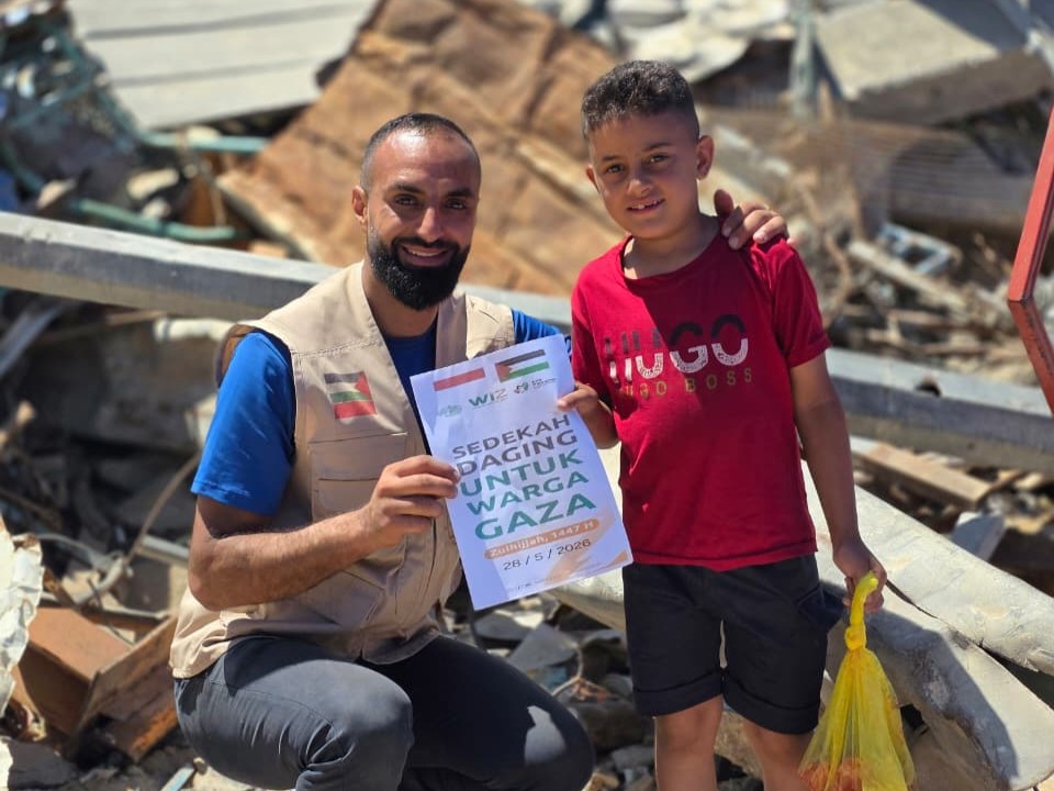 Blokade Israel Ketat, Laznas WIZ dan KITA Palestina Tembus Jalur Gaza Salurkan Sedekah Daging Alternatif Qurban